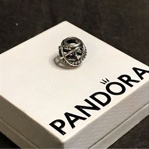 Authentic Pandora Swirl Charm with CZ Crystals